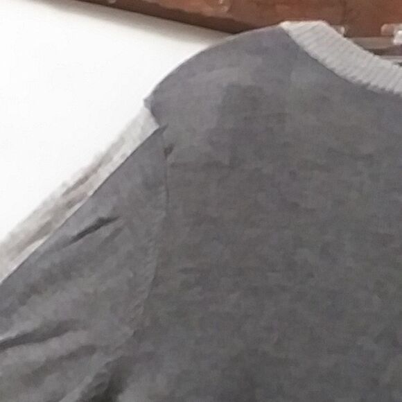 The Limited Sweater Wool Women's V Neck Pullover Color Block Light / Dark Gray M - Picture 10 of 13